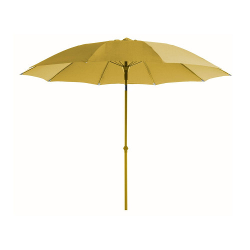 Parasol de jardin droit rond inclinable Curry - Aluminium et Fibre de verre 270/10 - PROLOISIRS