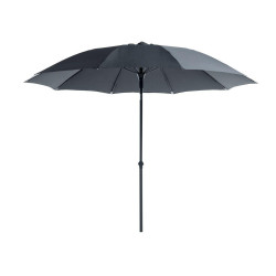 Parasol de jardin droit rond inclinable gris - Aluminium et Fibre de verre 270/10 - PROLOISIRS