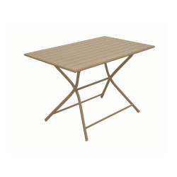 Table de jardin Guéridon pliant Globe en Aluminium 110 x 70 cm - Plateau à lattes - sand de marque PROLOISIRS, référence: J7850900