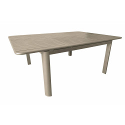 Table de jardin Eos en Aluminium 140/200 x 140 cm - Plateau à lattes - sand de marque PROLOISIRS, référence: J7851400