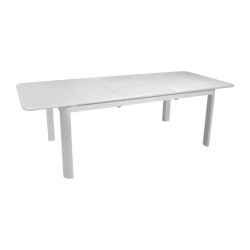 Table de jardin extensible Eos en Aluminium 180/240 x 100 cm - Plateau à lattes - blanc - PROLOISIRS