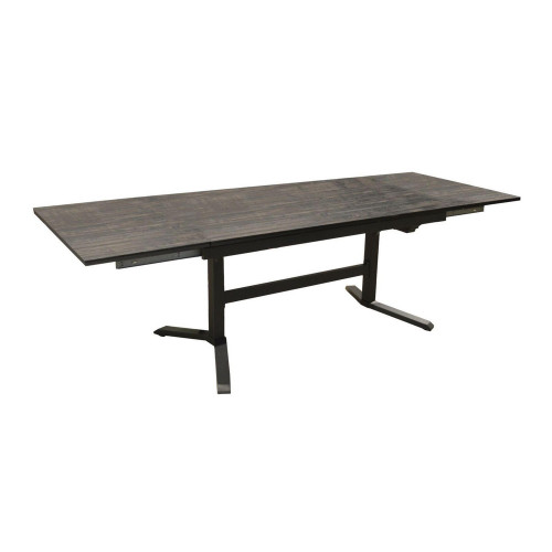 Table de jardin Sotta en Alu 150/200/250 x 78 cm - plateau Fundermax - graphite/Mocca - PROLOISIRS