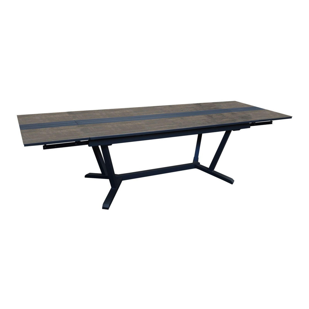 Table de jardin Galléo en Aluminium 180230280 cm plateau Fundermax Mocca