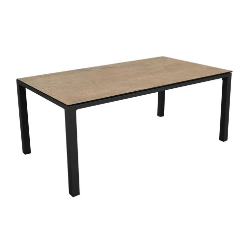 Table de jardin rectangulaire Stonéo 220 cm en Aluminium - plateau Kedra - graphite/lenk - PROLOISIRS