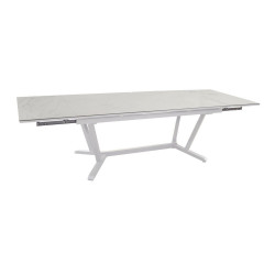Table de jardin Vita en Aluminium 180/230/280 x100 cm - plateau Kedra - blanc/dual de marque PROLOISIRS, référence: J7852400