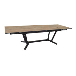 Table de jardin Vita graphite/lenk en Aluminium 180/230/280 x100 cm - plateau Kedra de marque PROLOISIRS, référence: J7852700