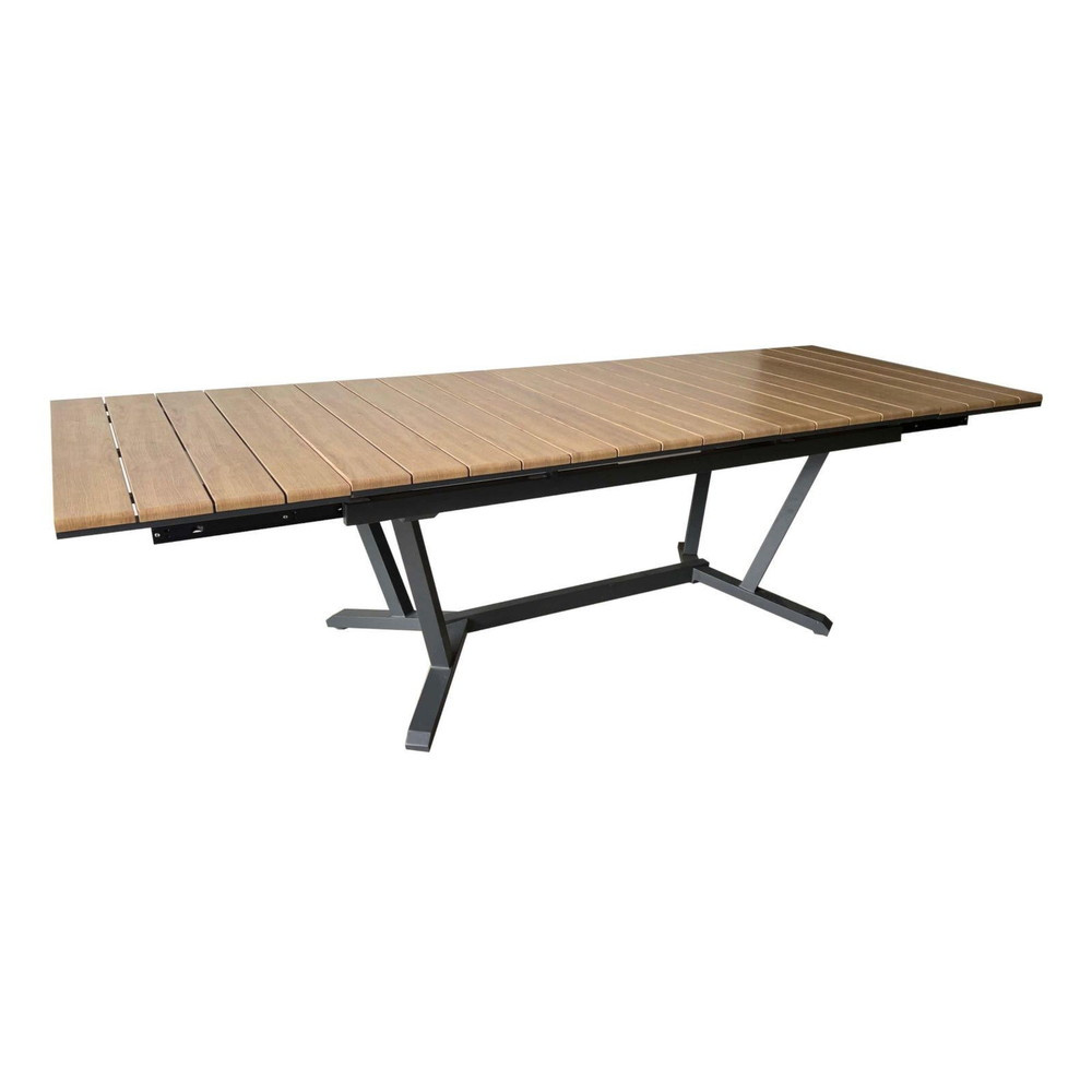 PROLOISIRS Table de jardin Darwin 174/224/274 x 100 cm en Alu Pla...