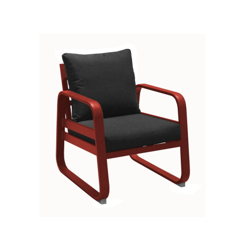 Fauteuil détente de jardin Tonio blanc/gris - Aluminium - coussins déhoussables - PROLOISIRS