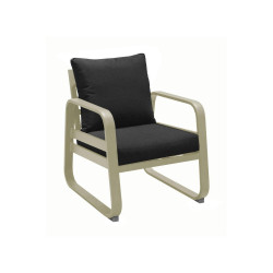 Fauteuil détente de jardin Tonio miel/gris - Aluminium - coussins acrylique de marque PROLOISIRS, référence: J7854900