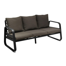 Canapé de jardin 3 places Tonio graphite/gris - Aluminium - coussins déhoussables de marque PROLOISIRS, référence: J7855800