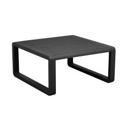 Table basse de jardin Tonio graphite - Aluminium - 80 x 80 cm - Plateau à latte de marque PROLOISIRS, référence: J7856400