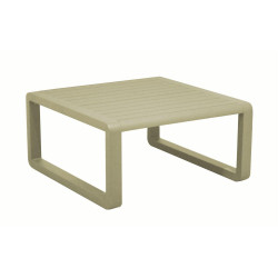 Table basse de jardin Tonio sauge - Aluminium - 80 x 80 cm - Plateau à latte de marque PROLOISIRS, référence: J7856700