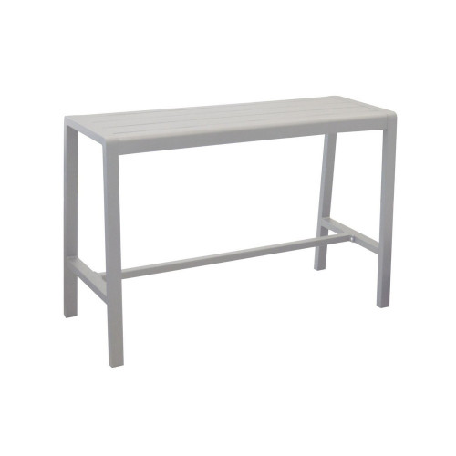 Table Extérieure Alice 180 Cm - Plateau Lattes Aluminium Epoxy - Gris - Pour 8 Personnes