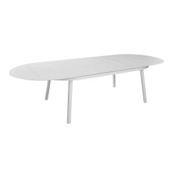 Table de jardin oblongue Dublin 230 / 300 x 120 cm - blanc - Aluminium - PROLOISIRS