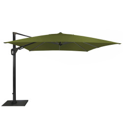 Parasol déporté Elios Sunbrella 3 x 3 m en Alu - green - inclinable et orientable de marque PROLOISIRS, référence: J7858500