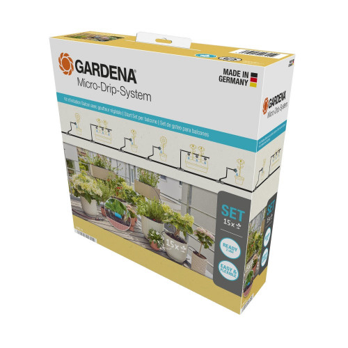 Kit d'initiation goutte-à-goutte pour balcon - jusqu'à 15 plantes Micro-Drip-System - GARDENA