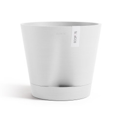 Pot Rond Venice 2 Blanc Pur + réservoir d'eau - Ø 30 x H. 26,3 cm - 4 L - ECOPOTS