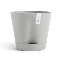 Pot Rond Venice 2 Blanc Gris + réservoir d'eau - Ø 30 x H. 26,3 cm - 4 L de marque ECOPOTS, référence: J7860900