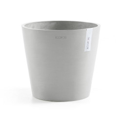 Pot Rond Amsterdam 25 Blanc Gris - Ø 25,4 x H. 24,5 cm - 9,7 L de marque ECOPOTS, référence: J7861800