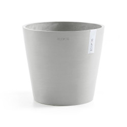 Pot Rond Amsterdam 30 Blanc Gris - Ø 30 x H. 26,3 cm - 12,8 L de marque ECOPOTS, référence: J7861900