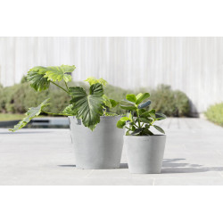 Pot Rond Amsterdam 30 Blanc Gris - Ø 30 x H. 26,3 cm - 12,8 L - ECOPOTS