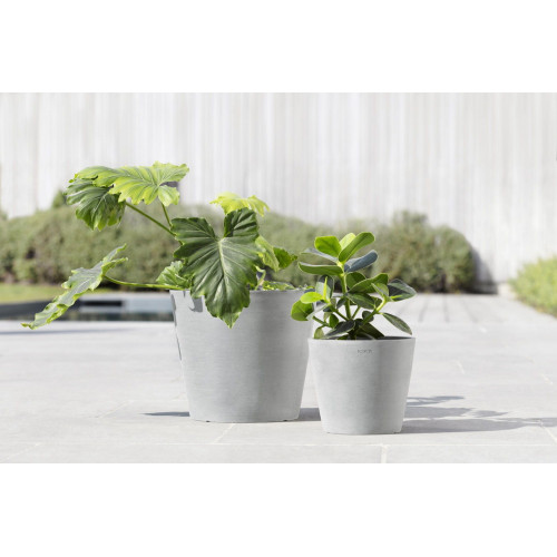 Pot Rond Amsterdam 30 Blanc Gris - Ø 30 x H. 26,3 cm - 12,8 L - ECOPOTS