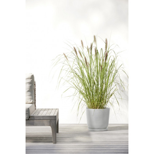 Pot Rond Oslo 25 Blanc Gris - Ø 25 x H. 21,8 cm - 7,7 L - ECOPOTS