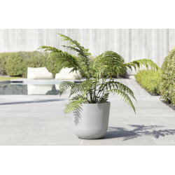 Pot Rond Oslo 35 Blanc Gris - Ø 35 x H. 30,5 cm - 21,7 L - ECOPOTS