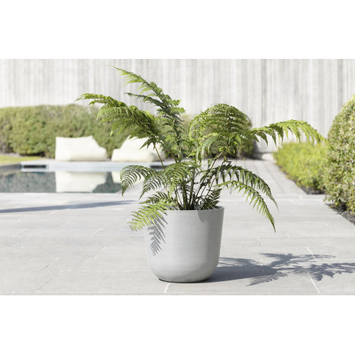 Pot Rond Oslo 35 Blanc Gris - Ø 35 x H. 30,5 cm - 21,7 L - ECOPOTS