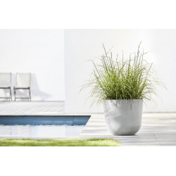 Pot Rond Oslo 45 Blanc Gris - Ø 45 x H. 39,2 cm - 46,6 L - ECOPOTS