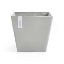 Pot Carré Rotterdam 30 Blanc Gris - 30 x 30 x H. 26 cm - 17 L - ECOPOTS