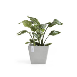 Pot Carré Rotterdam 30 Blanc Gris - 30 x 30 x H. 26 cm - 17 L - ECOPOTS