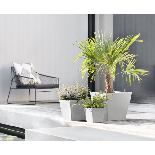 Pot Carré Rotterdam 30 Blanc Gris - 30 x 30 x H. 26 cm - 17 L - ECOPOTS