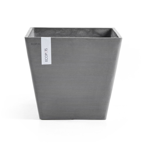 Pot Carré Rotterdam 30 Gris - 30 x 30 x H. 26 cm - 17 L - ECOPOTS