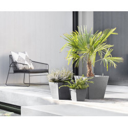 Pot Carré Rotterdam 30 Gris - 30 x 30 x H. 26 cm - 17 L - ECOPOTS