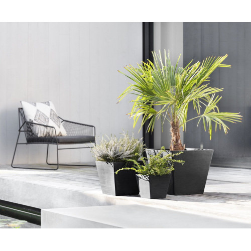 Pot Carré Rotterdam 30 Gris Foncé - 30 x 30 x H. 26 cm - 17 L - ECOPOTS