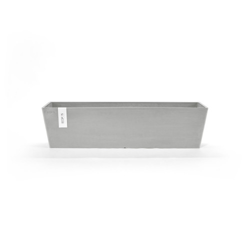 Pot Rectangulaire Bruges 80 Blanc Gris - 80 x 20 x H. 20 cm - 25 L - ECOPOTS