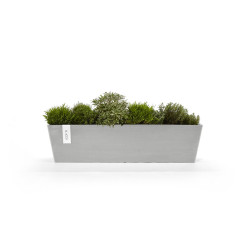 Pot Rectangulaire Bruges 80 Blanc Gris - 80 x 20 x H. 20 cm - 25 L - ECOPOTS