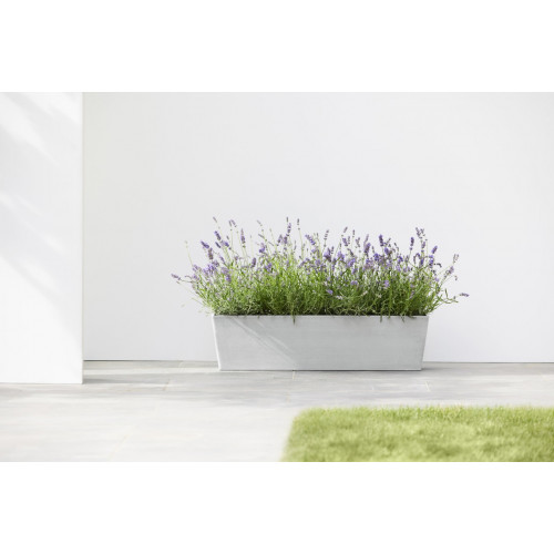 Pot Rectangulaire Bruges 80 Blanc Gris - 80 x 20 x H. 20 cm - 25 L - ECOPOTS