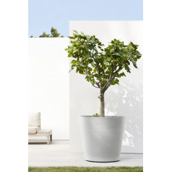 Grand pot sur roues Amsterdam 80 Blanc Gris - Ø 80 x H. 75 cm - 300 L - ECOPOTS