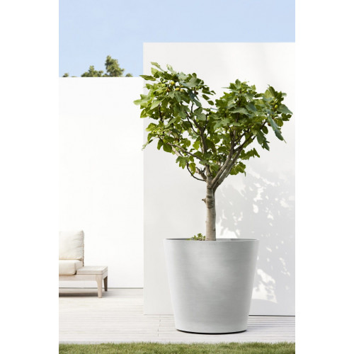 Grand pot sur roues Amsterdam 80 Blanc Gris - Ø 80 x H. 75 cm - 300 L - ECOPOTS