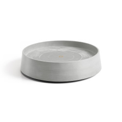 Support à roulettes Wheels Oslo 45 Blanc Gris - Ø 41 x H. 9,5 cm de marque ECOPOTS, référence: J7868900