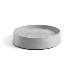 Support à roulettes Wheels Oslo 55 Blanc Gris - Ø 50 x H. 10,5 cm - ECOPOTS