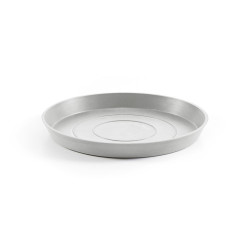 Soucoupe Round 25 Blanc Gris - Ø 21 x H. 2,5 cm de marque ECOPOTS, référence: J7870000