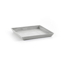 Soucoupe Square 30 Blanc Gris - 28 x 28 x H. 3 cm de marque ECOPOTS, référence: J7871700