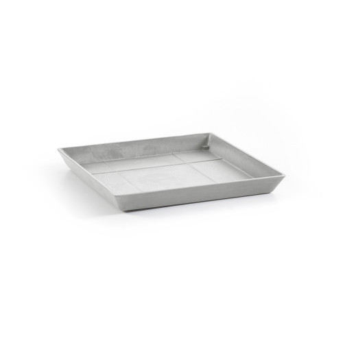 Soucoupe Square 40 Blanc Gris - 35,5 x 35,5 x H. 3,5 cm - ECOPOTS