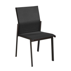 Lot De 2 Chaises Delia Chaise Empilables Alu/Tpep - Graphite/Noir - PROLOISIRS