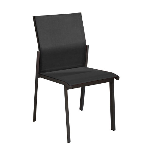 Lot De 2 Chaises Delia Chaise Empilables Alu/Tpep - Graphite/Noir - PROLOISIRS