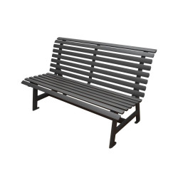 Banc de jardin 3 places Square - graphite 150 x 88 x 74 cm de marque PROLOISIRS, référence: J7030600