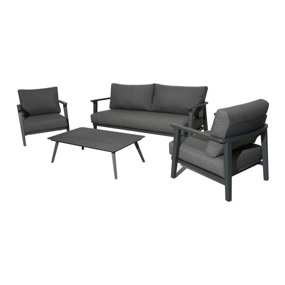 PROLOISIRS Salon de détente Lava alu avec coussins sunbrella set complet - vue 2
